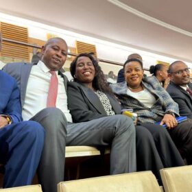 Principal Secretary for Agriculture Dr Kipronoh Ronoh Paul with officials at Parliament Buildings