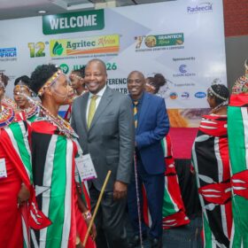 Delegates and exhibitors interact during the AgriTec Africa International Exhibition and Conference launch at KICC, Nairobi.
