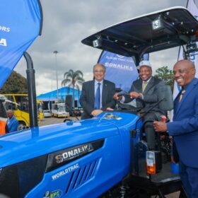 Officials inspect modern farm mechanization technology showcased during AgriTec Africa 2026.