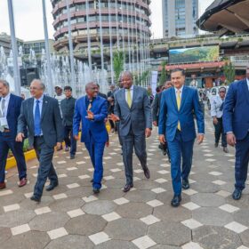 CS Kagwe and delegates arrive at the Kenyatta International Convention Centre for the Agritec Africa conference and exhibition.
