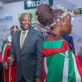 CS Kagwe during the ceremonial welcome at the 12th Agritec Africa International Exhibition and Conference.