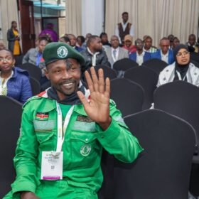A participant follows proceedings during the Agritec Africa conference at KICC, Nairobi.