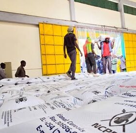 Top-dressing fertilizer is offloaded at the Eldoret depot to support the planting season.