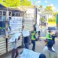 Trucks carrying top-dressing fertilizer arrive at the National Cereals and Produce Board depot in Eldoret.