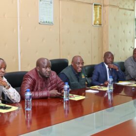 Agriculture Principal Secretary Dr. Kipronoh Ronoh Paul, CBS, engages farmers during a crop failure assessment tour in Trans Nzoia and Uasin Gishu Counties.