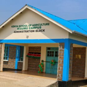 Agriculture Principal Secretary Dr. Kiprono Ronoh, CBS, during the official handing over of Pap Konam Agricultural Training Centre in Seme Constituency, Kisumu County.