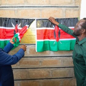 Agriculture Principal Secretary Dr. Kiprono Ronoh, CBS, during the official handing over of Pap Konam Agricultural Training Centre in Seme Constituency, Kisumu County.