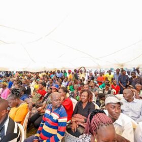 Agriculture Principal Secretary Dr. Kiprono Ronoh, CBS, during the official handing over of Pap Konam Agricultural Training Centre in Seme Constituency, Kisumu County.