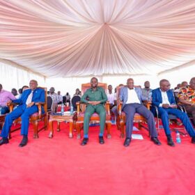 Agriculture Principal Secretary Dr. Kiprono Ronoh, CBS, during the official handing over of Pap Konam Agricultural Training Centre in Seme Constituency, Kisumu County.
