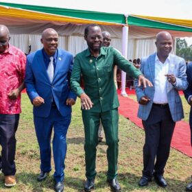 Agriculture Principal Secretary Dr. Kiprono Ronoh, CBS, during the official handing over of Pap Konam Agricultural Training Centre in Seme Constituency, Kisumu County.