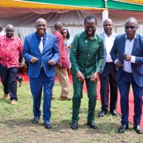 Agriculture Principal Secretary Dr. Kiprono Ronoh, CBS, during the official handing over of Pap Konam Agricultural Training Centre in Seme Constituency, Kisumu County.