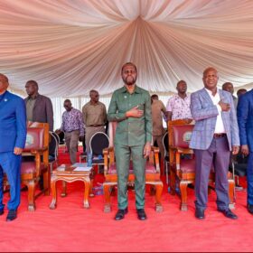 Agriculture Principal Secretary Dr. Kiprono Ronoh, CBS, during the official handing over of Pap Konam Agricultural Training Centre in Seme Constituency, Kisumu County.